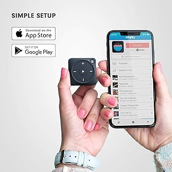Mighty Vibe Spotify and Amazon Music Player - Bluetooth & Wired Headphones - 1,000+ Song Storage - No Phone Needed - Black